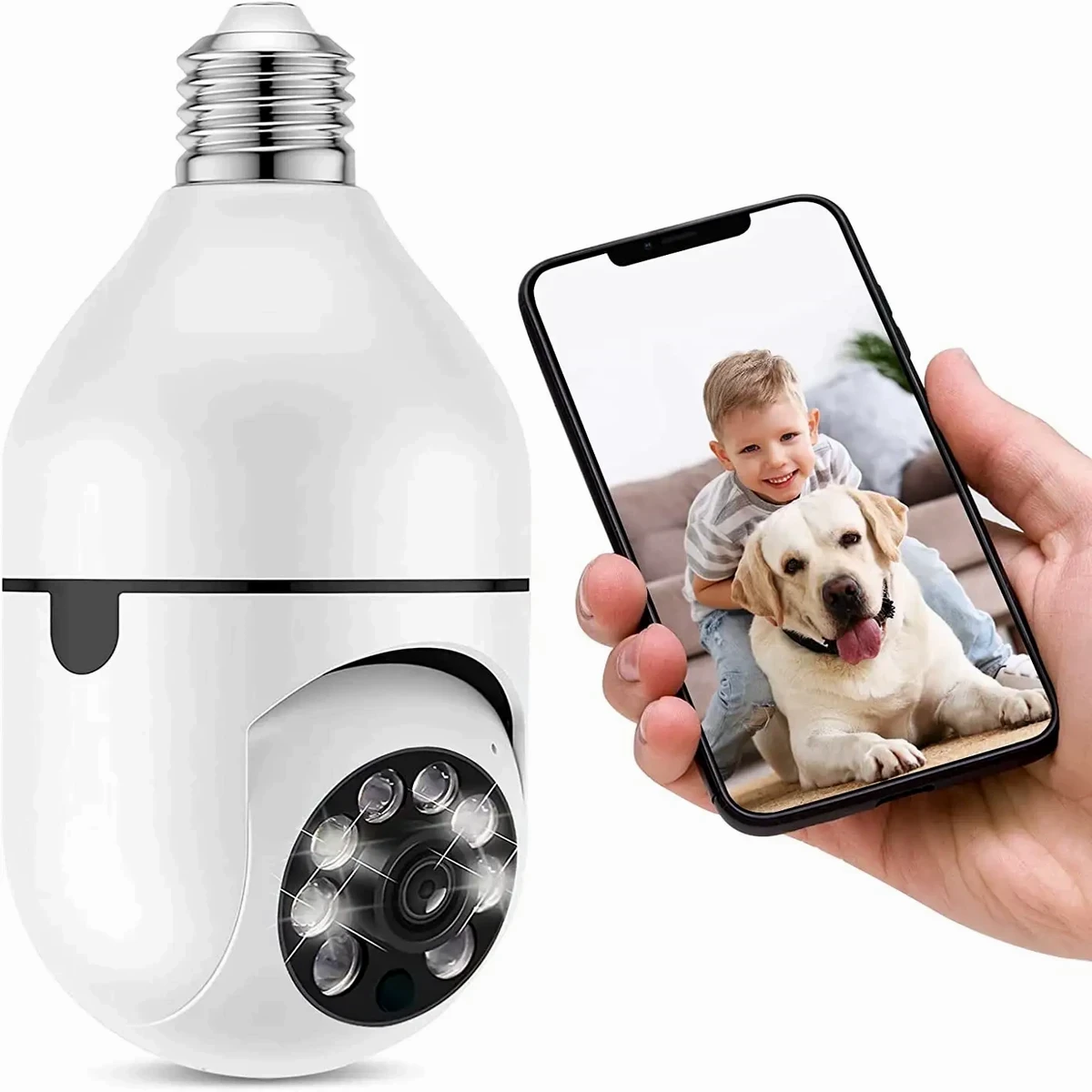 V380 bulb system 360° moving WI-FI IP camera (2 years Warranty)