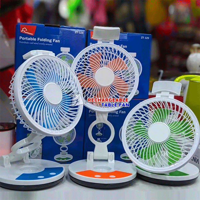 Rechargeable Table Fan With Light